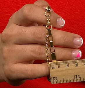 Rectangular Link Chain Bracelet in ION Plated YG Stainless Steel (7.5-9.0In)