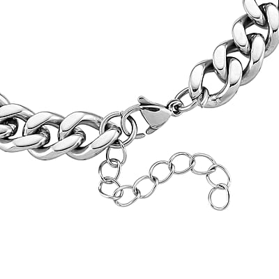 Simulated Diamond Lion Head Bracelet in Stainless Steel (7.50-9.0In)