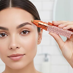 Livmore Beautech 2-in-1 Rechargeable Waterproof Lady Shaver with 2 Replaceable Heads and LED Light -Champange