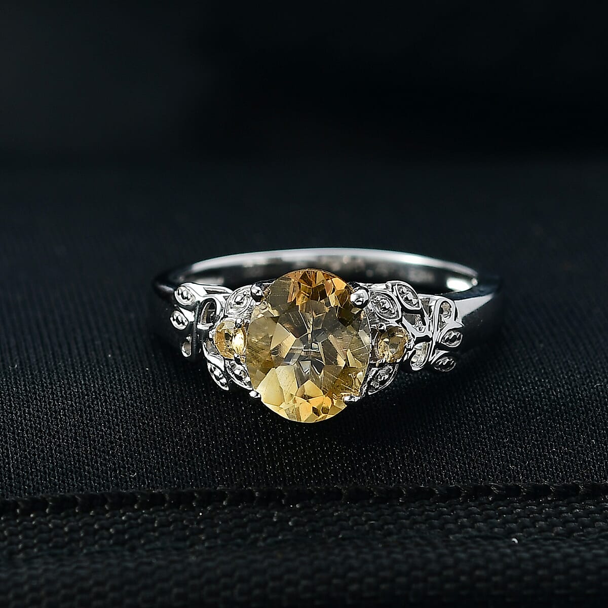 D'Joy Red Citrine 2.65 ctw Ring in Platinum Over Sterling Silver (Size 10.0) image number 1
