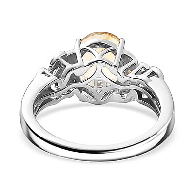 D'Joy Brazilian Citrine Leaves Ring in Platinum Over Sterling Silver 2.65 ctw (Size 10.0)