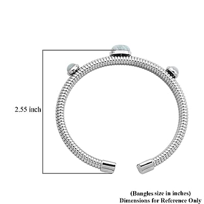 Amazonite 1.80 ctw Cuff Bracelet in Stainless Steel (7-7.5In)