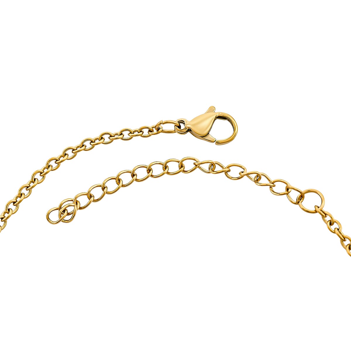 Simulated White and Black Diamond Skull Pendant Necklace (20-22 Inches) in ION Plated YG Stainless Steel image number 3