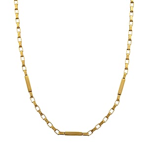 Rectangular Link Chain Necklace (20-22 Inches) in ION Plated YG Stainless Steel