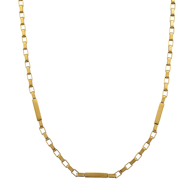 Rectangular Link Chain Necklace (20-22 Inches) in ION Plated YG Stainless Steel