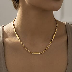 Rectangular Link Chain Necklace (20-22 Inches) in ION Plated YG Stainless Steel