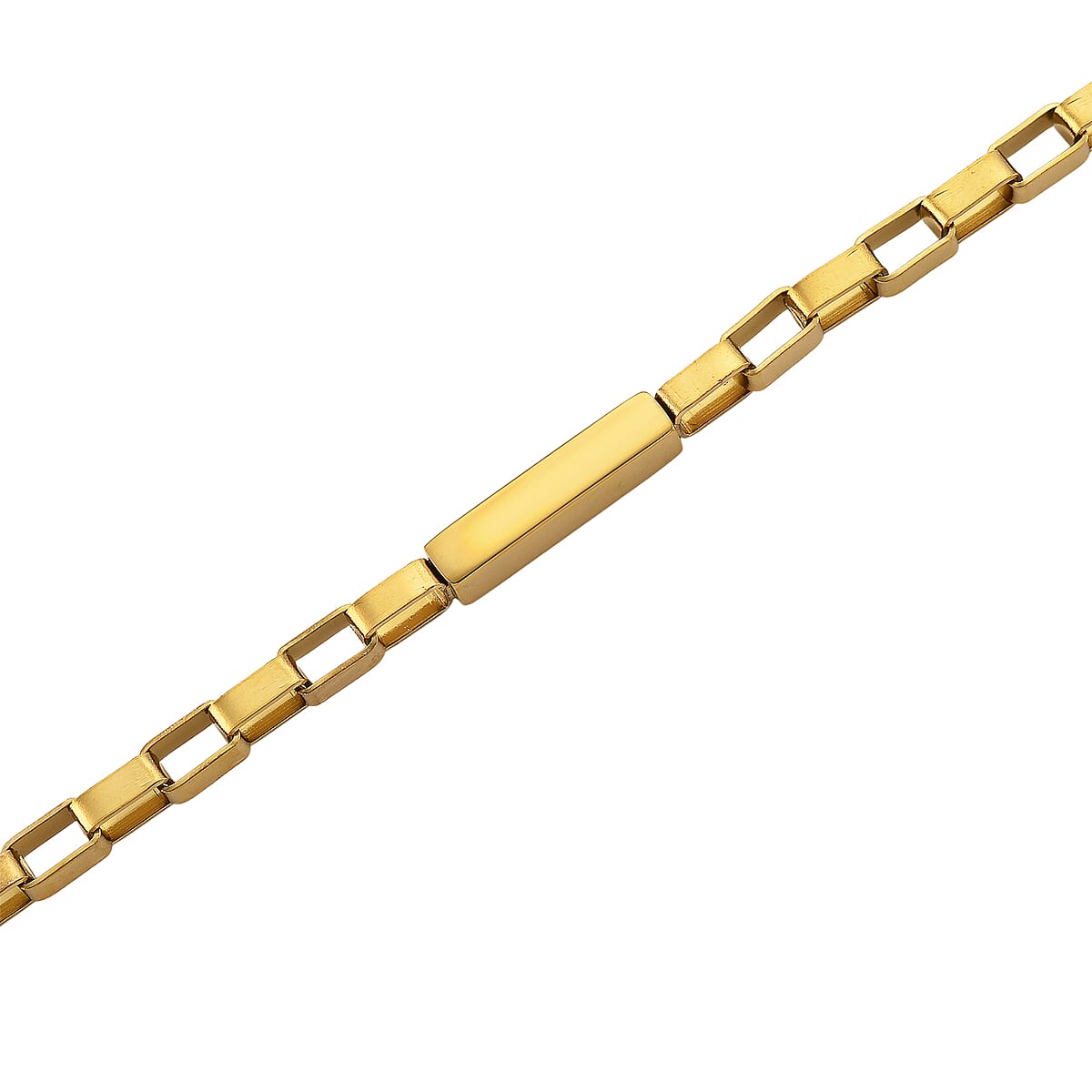 Rectangular Link Chain Necklace (20-22 Inches) in ION Plated YG Stainless Steel image number 4