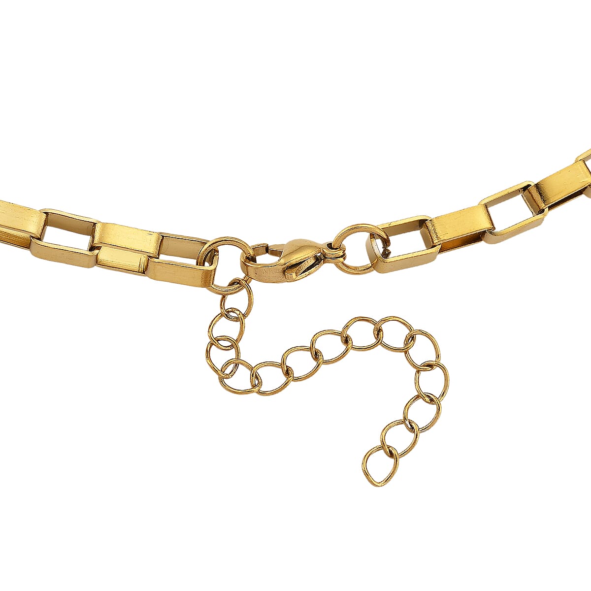 Rectangular Link Chain Necklace (20-22 Inches) in ION Plated YG Stainless Steel image number 5