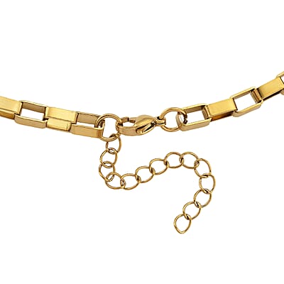 Rectangular Link Chain Necklace (20-22 Inches) in ION Plated YG Stainless Steel