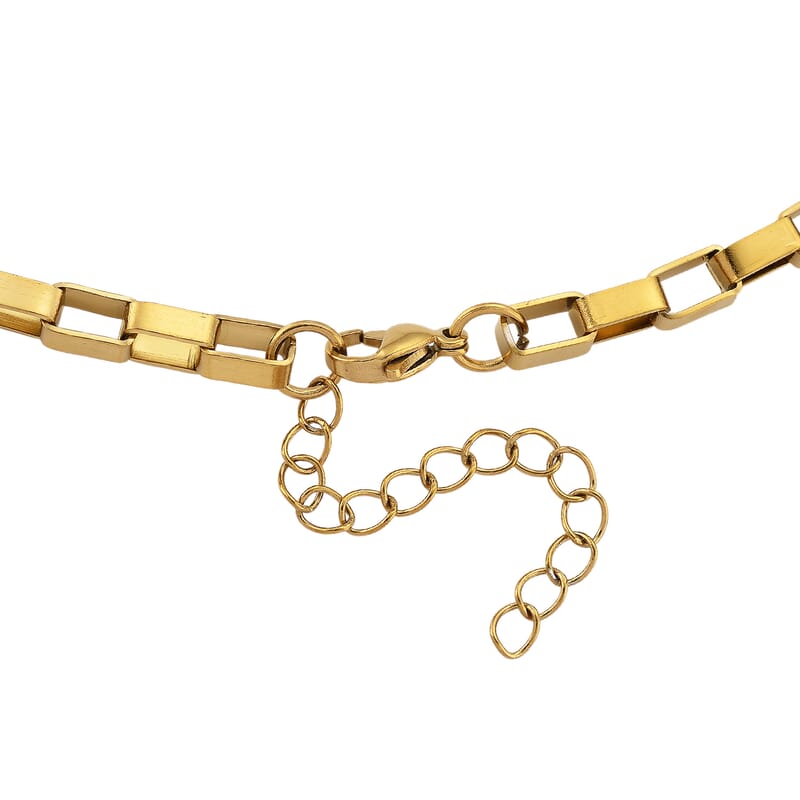 Rectangular Link Chain Necklace (20-22 Inches) in ION Plated YG Stainless Steel