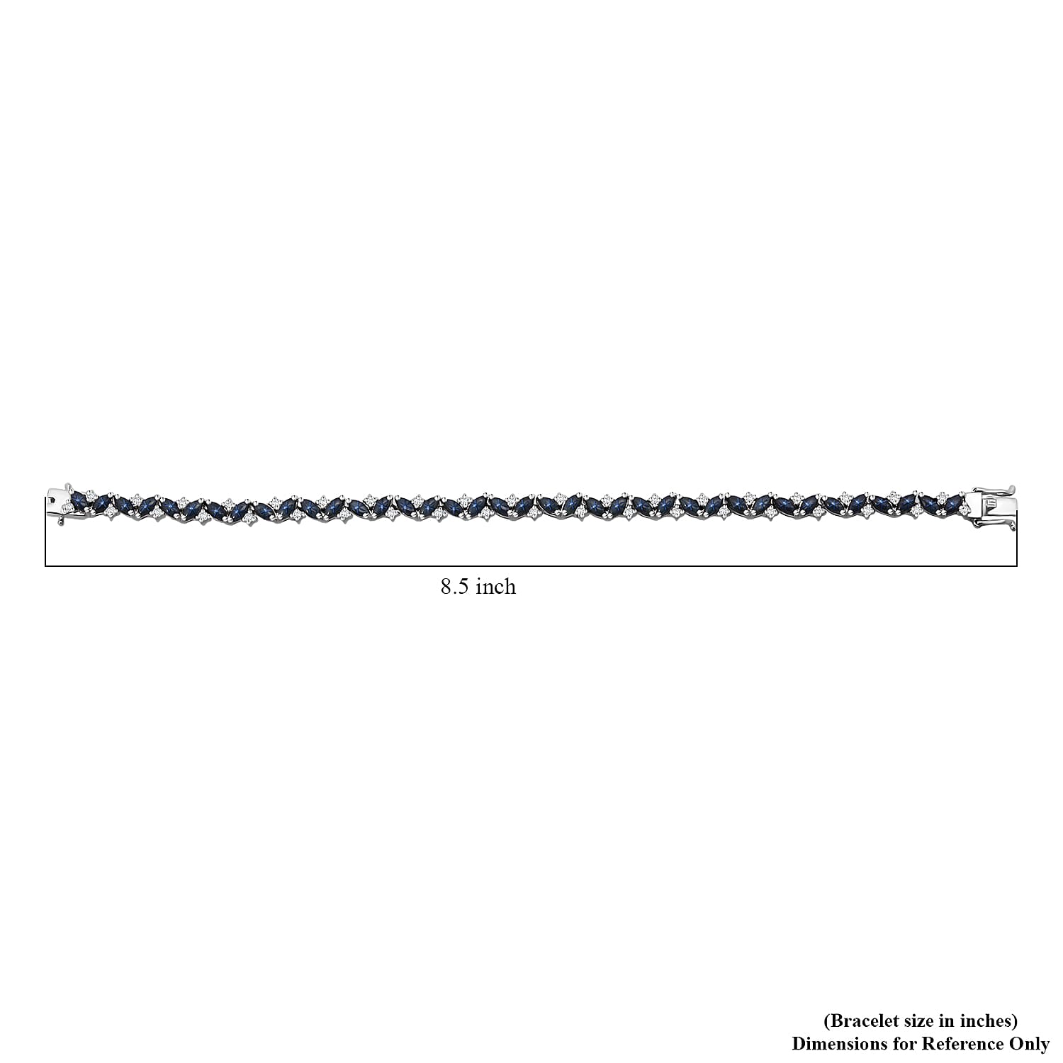 D'Joy Premium Blue Star Sapphire (DF) and Moissanite 16.00 ctw Celestial Lineage Bracelet in Rhodium Over Sterling Silver (8.00 In)