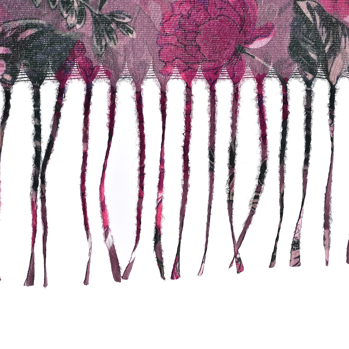 La Marey Purple Floral Printed Scarf image number 4