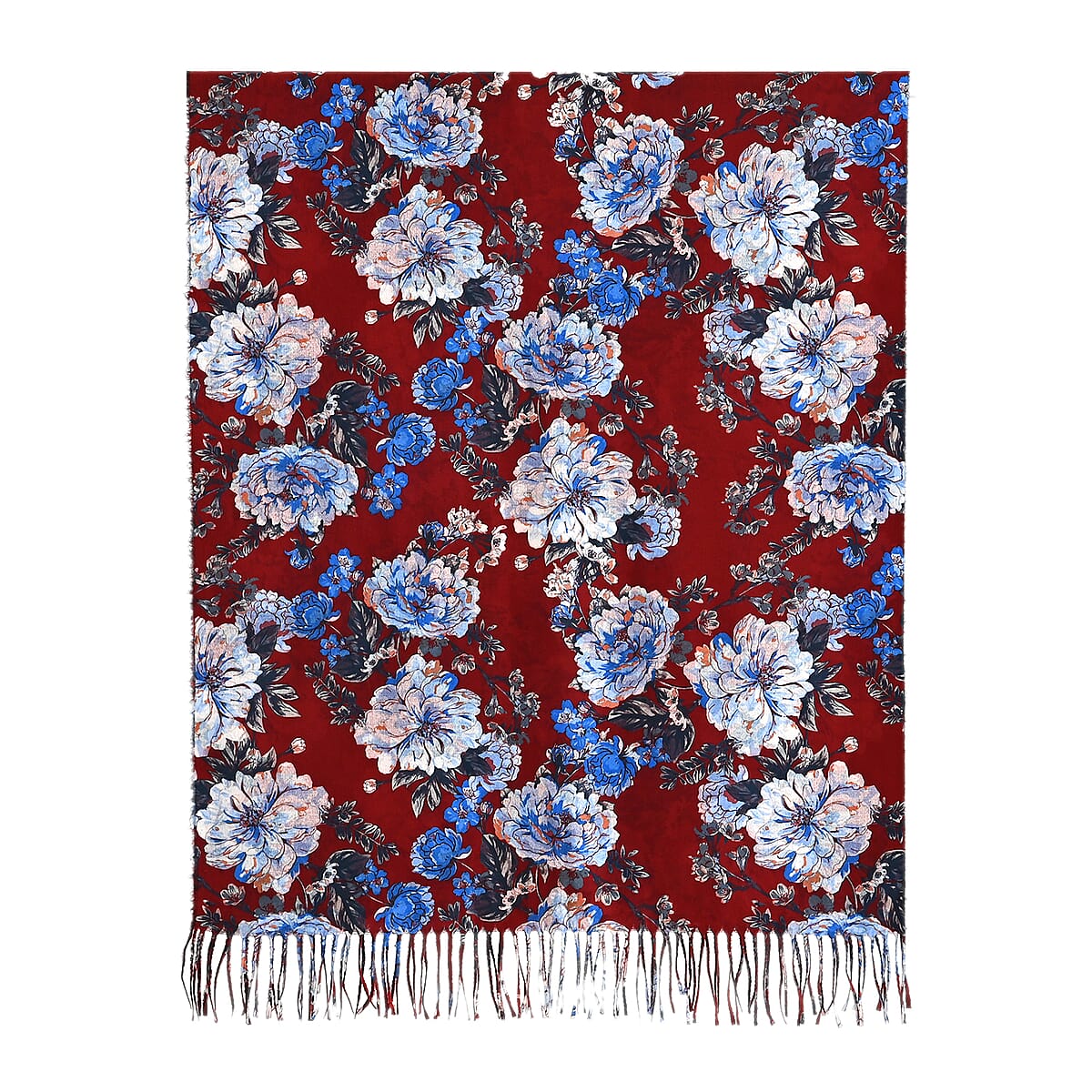 La Marey Wine Floral Printed Scarf image number 3