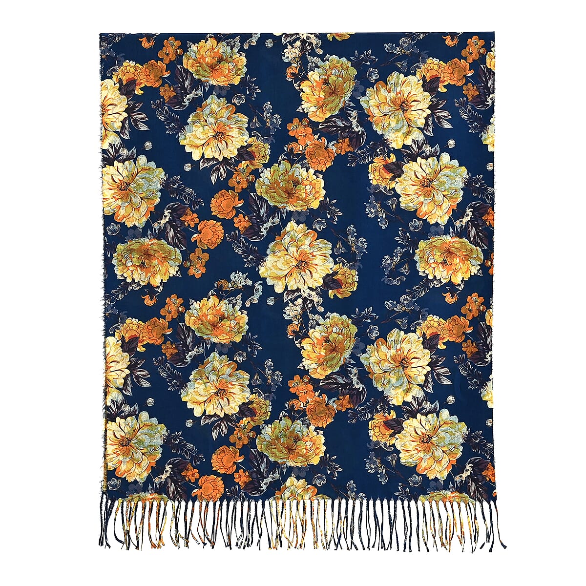 La Marey Navy Floral Printed Scarf image number 3