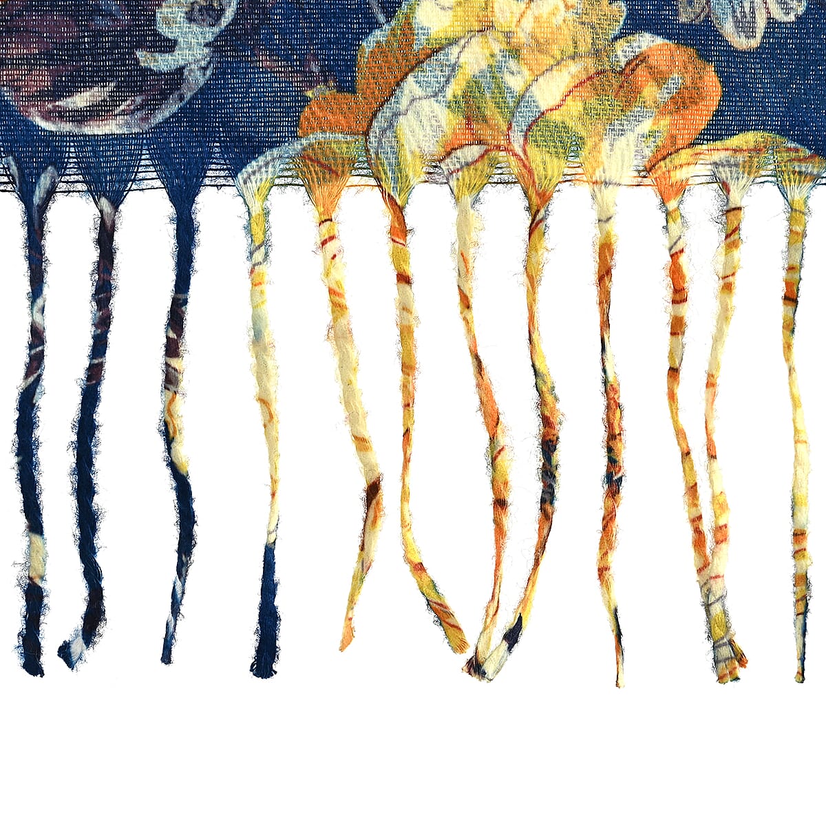 La Marey Navy Floral Printed Scarf image number 4