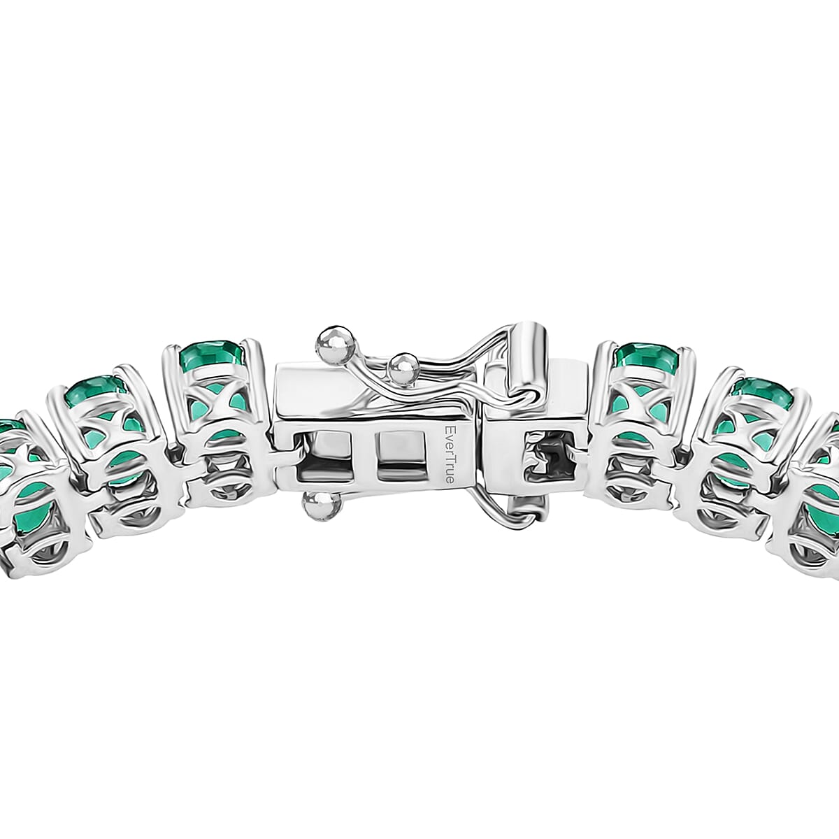 EverTrue Green Onyx 33.10 ctw Tennis Bracelet in Platinum Bond (7.25 In) image number 3