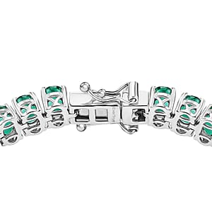 EverTrue Green Onyx 33.10 ctw Tennis Bracelet in Platinum Bond (7.25 In)