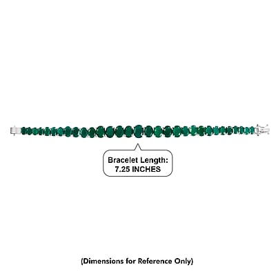 EverTrue Verde Onyx 37.30 ctw Graduated Radiance Tennis Bracelet in Platinum Bond (7.25 In)