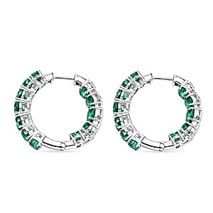 EverTrue Green Onyx 16.20 ctw Hoop Earrings in Platinum Bond