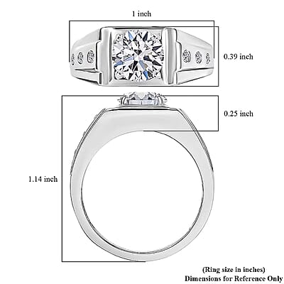 SGL Certified Luxuriant Lab Grown Diamond (E-F, VS) Art Deco Men's Ring in 950 Platinum 2.20 ctw (Size 10.0)