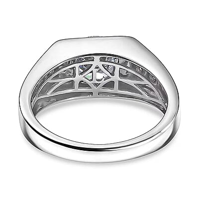SGL Certified Luxuriant Lab Grown Diamond (E-F, VS) Art Deco Men's Ring in 950 Platinum 2.20 ctw (Size 10.0)
