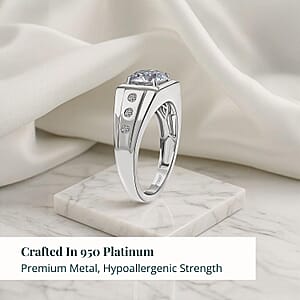 SGL Certified Luxuriant Lab Grown Diamond (E-F, VS) Art Deco Men's Ring in 950 Platinum 2.20 ctw (Size 9.0)