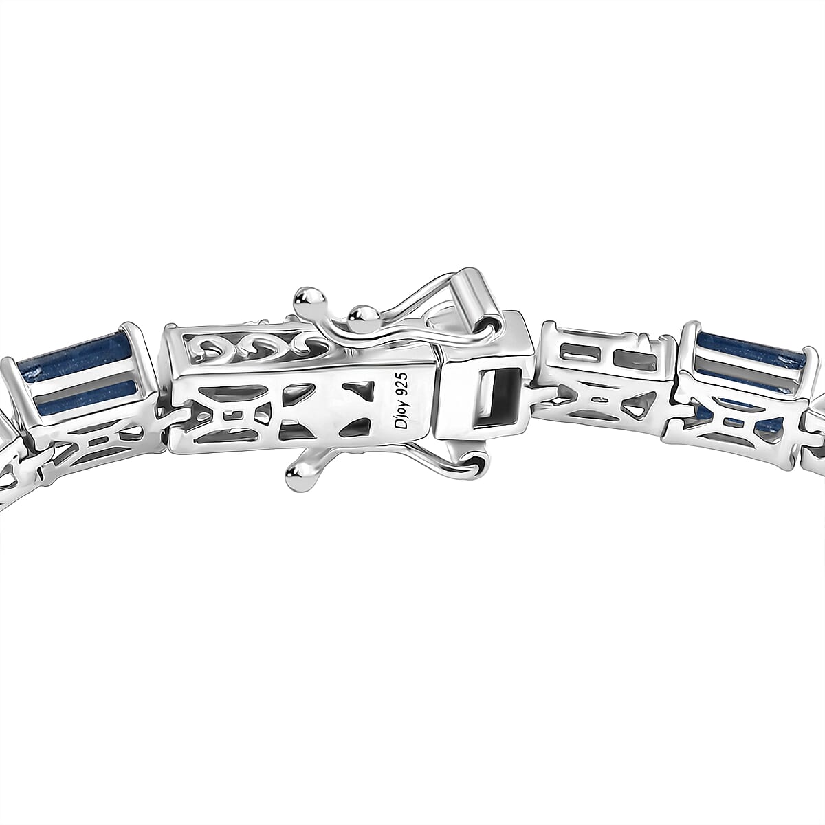 D'Joy Kashmir Kyanite and Moissanite 11.80 ctw Bracelet in Rhodium Over Sterling Silver (8.00 In) image number 3