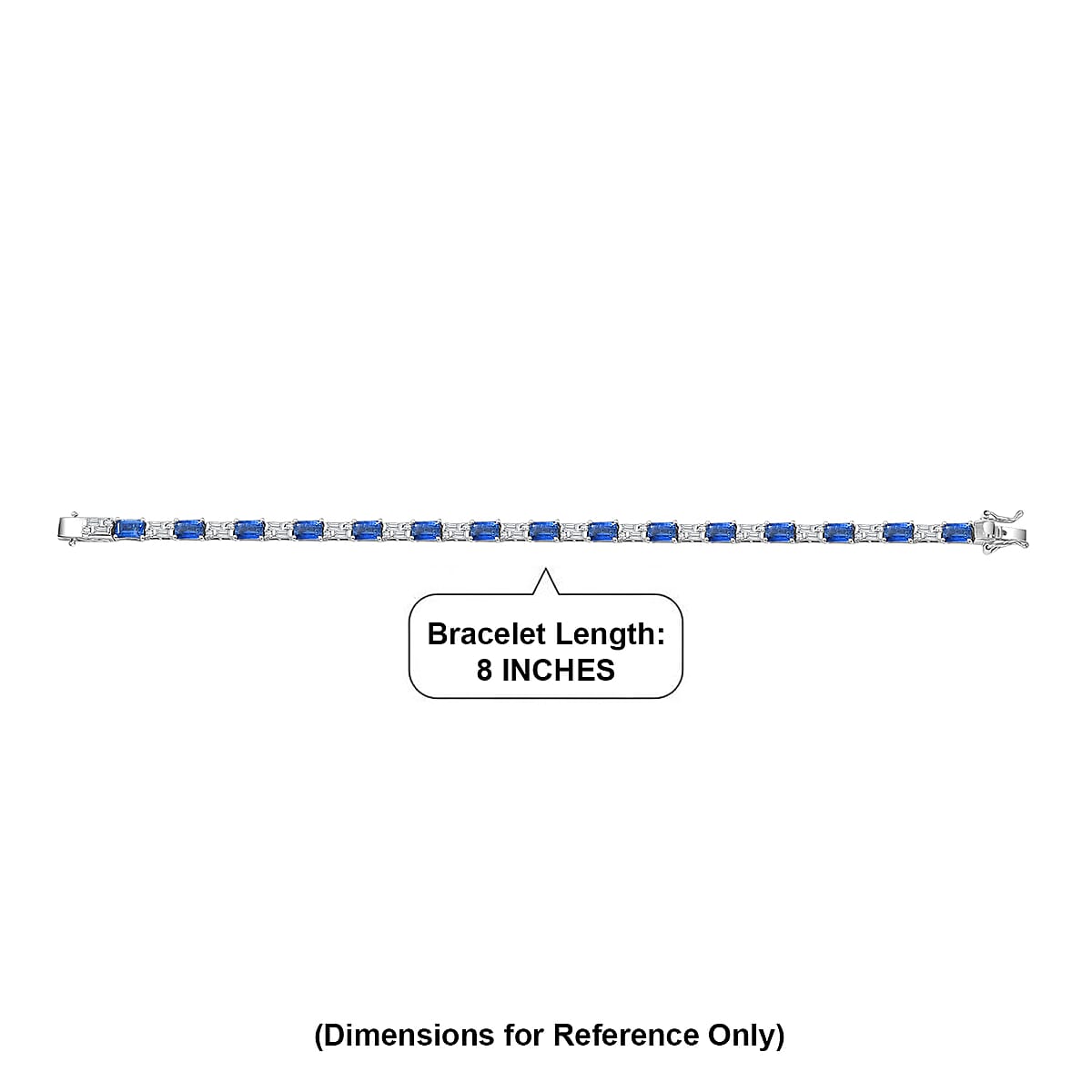 D'Joy Kashmir Kyanite and Moissanite 11.80 ctw Bracelet in Rhodium Over Sterling Silver (8.00 In) image number 4