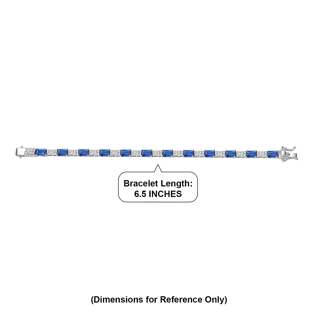 D'Joy Kashmir Kyanite and Moissanite 10.10 ctw Bracelet in Rhodium Over Sterling Silver (6.50 In) image number 4