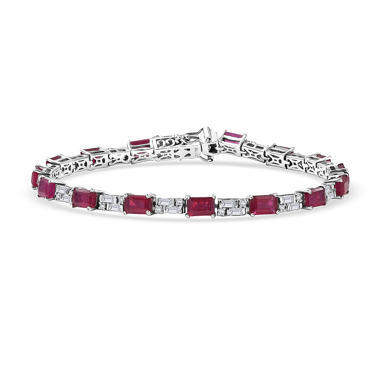 D'Joy Kashmir Kyanite, Moissanite Bracelet in Rhodium Over Sterling Silver (8.00 In) 11.80 ctw