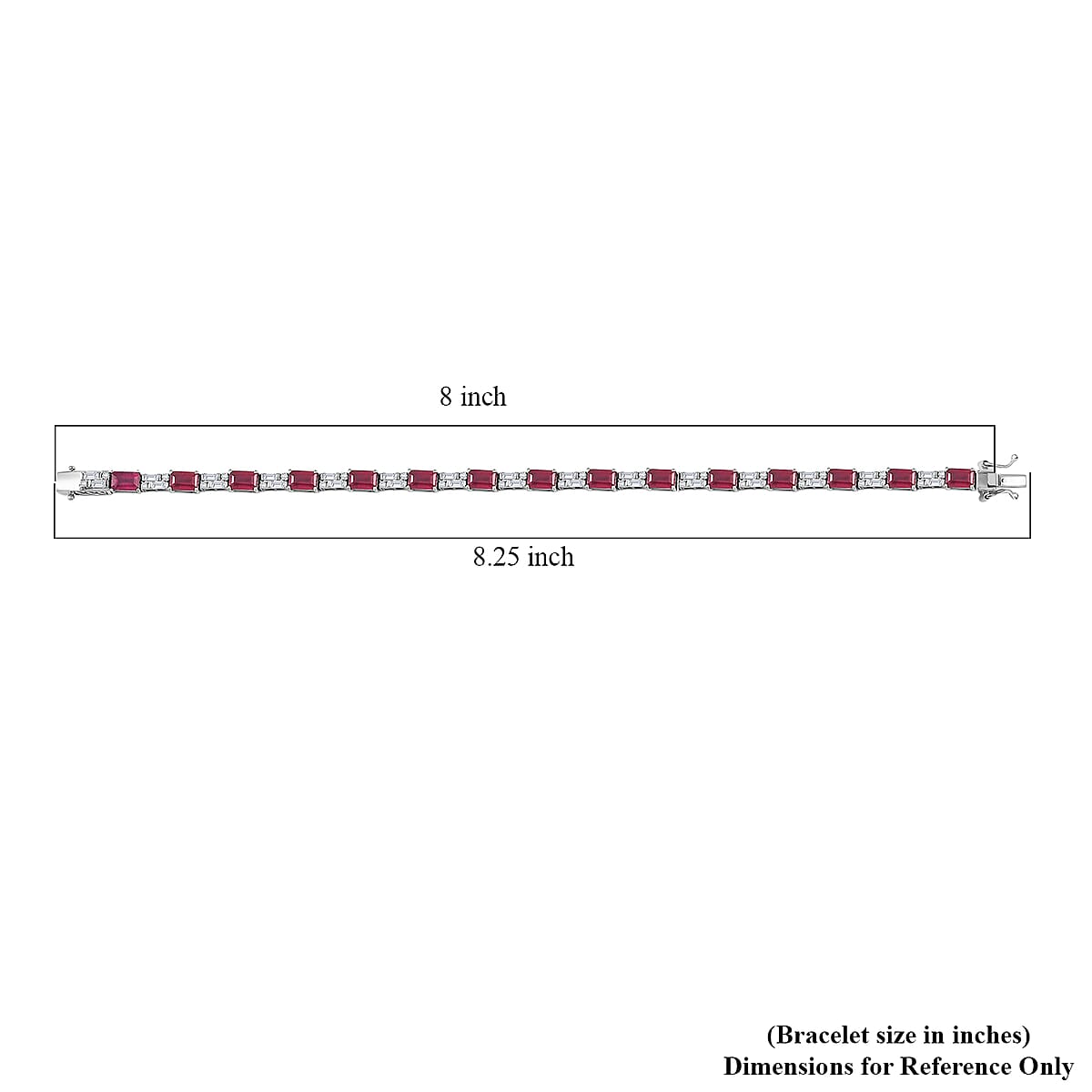 D'Joy Niassa Ruby (FF) and Moissanite 16.00 ctw Bracelet in Rhodium Over Sterling Silver (8.00 In) image number 4