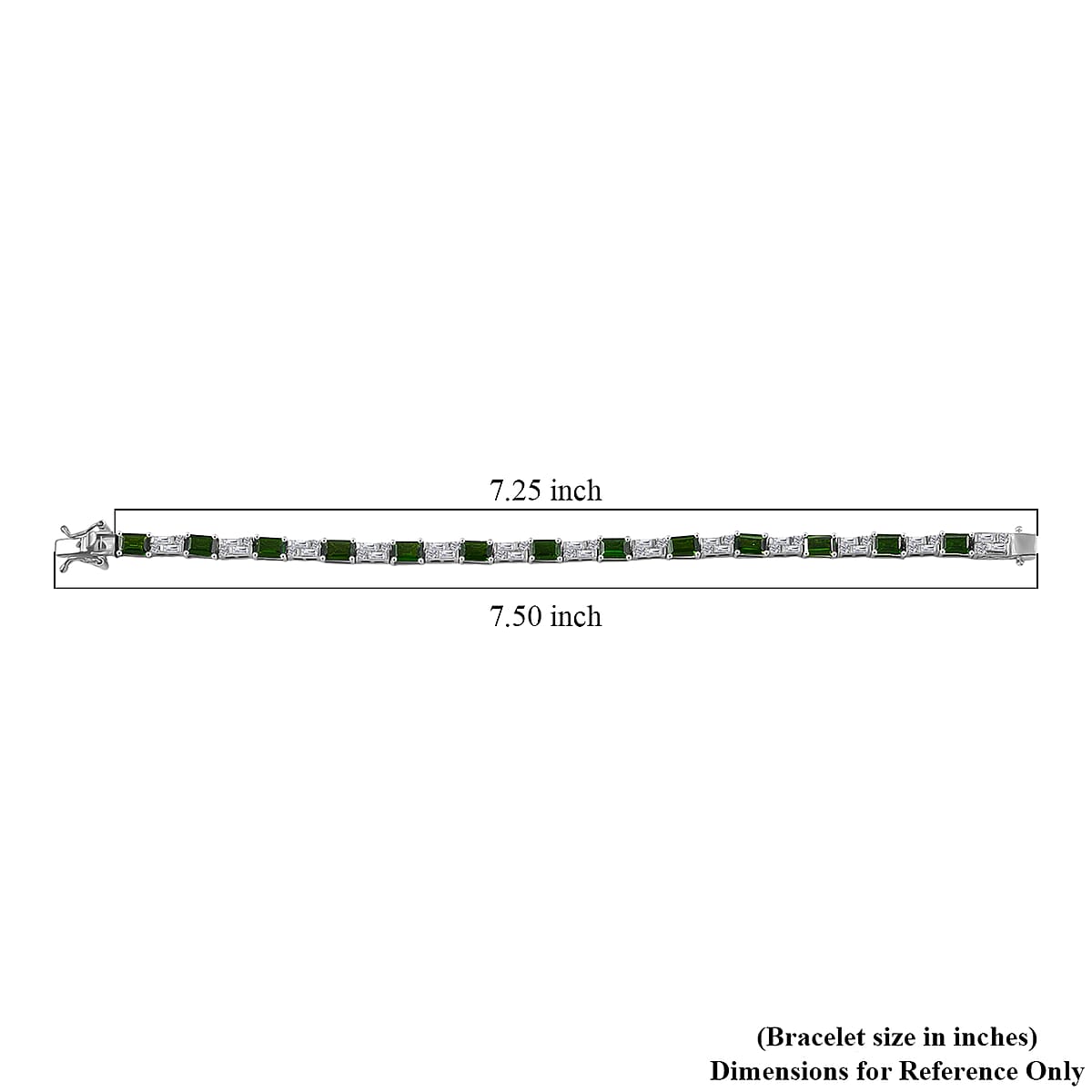 D'Joy Chrome Diopside and Moissanite 9.25 ctw Bracelet in Rhodium Over Sterling Silver (7.25 In) image number 4