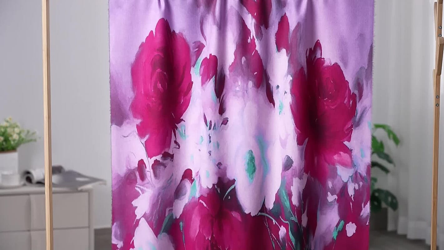 La Marey Light Green Floral Printed Scarf (27.56"×70.87")