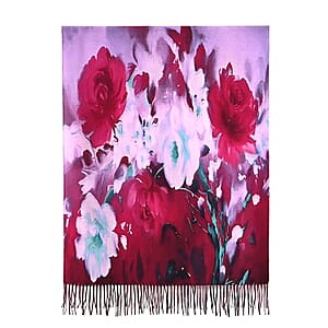 La Marey Rose Pink Floral Printed Scarf
