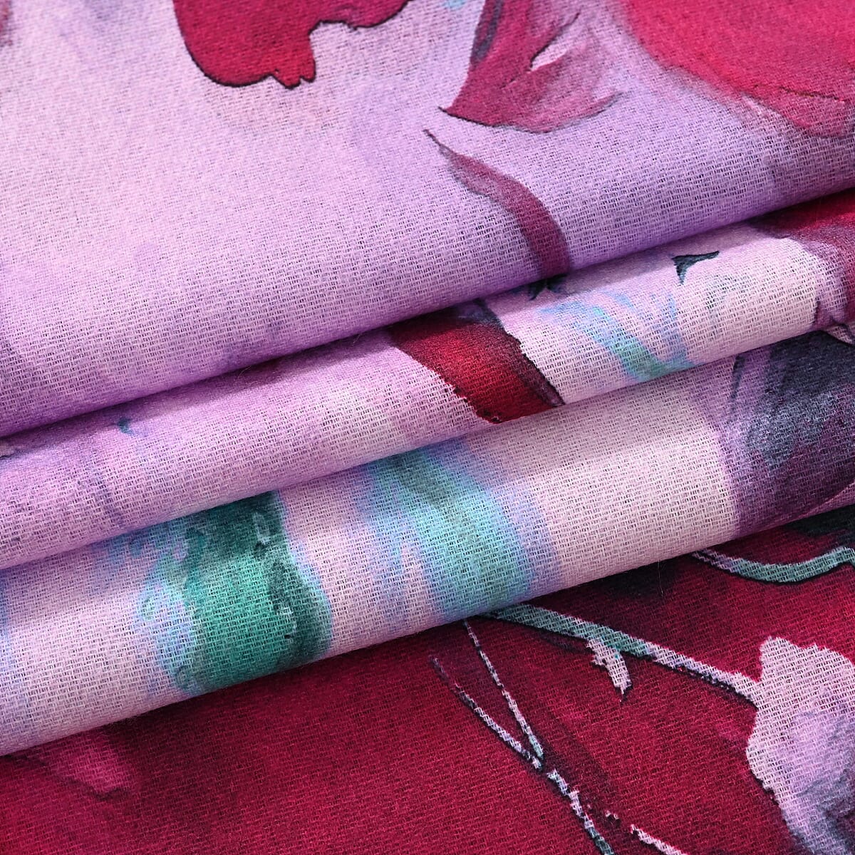 La Marey Rose Pink Floral Printed Scarf image number 5