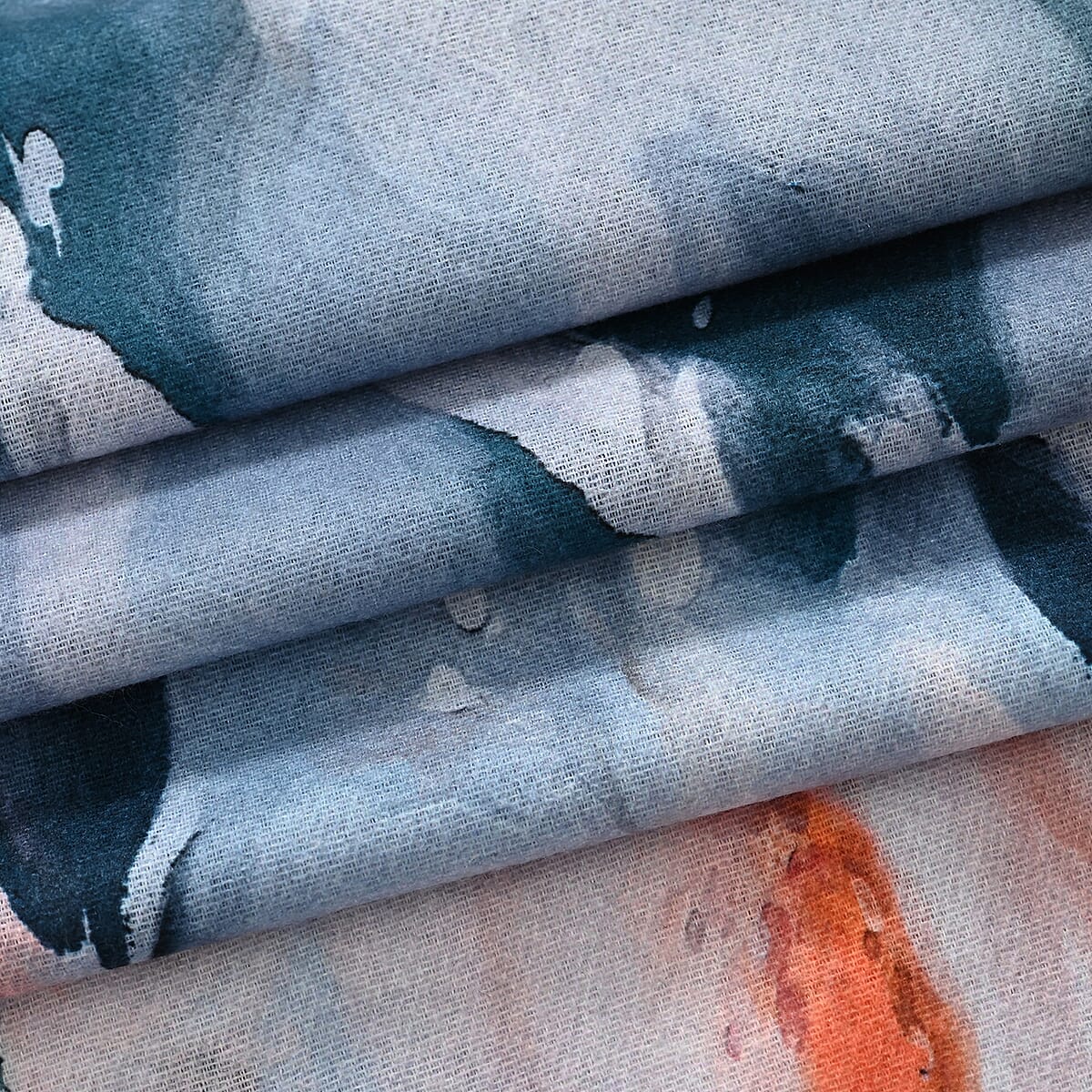 La Marey Deep Blue Floral Printed Scarf image number 5