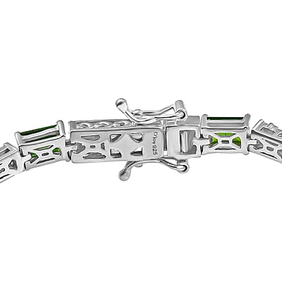 D'Joy Chrome Diopside and Moissanite 8.50 ctw Linear Luxe Bracelet in Rhodium Over Sterling Silver (6.50 In)