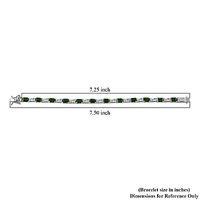 D'Joy Chrome Diopside and Moissanite 8.50 ctw Linear Luxe Bracelet in Rhodium Over Sterling Silver (6.50 In)