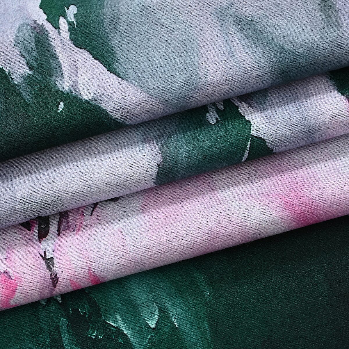 La Marey Dark Green Floral Printed Scarf image number 5