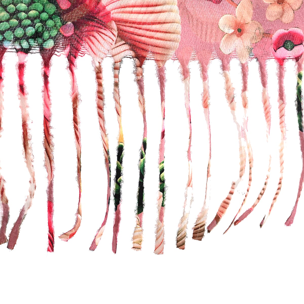 La Marey Pink Floral Printed Scarf image number 4