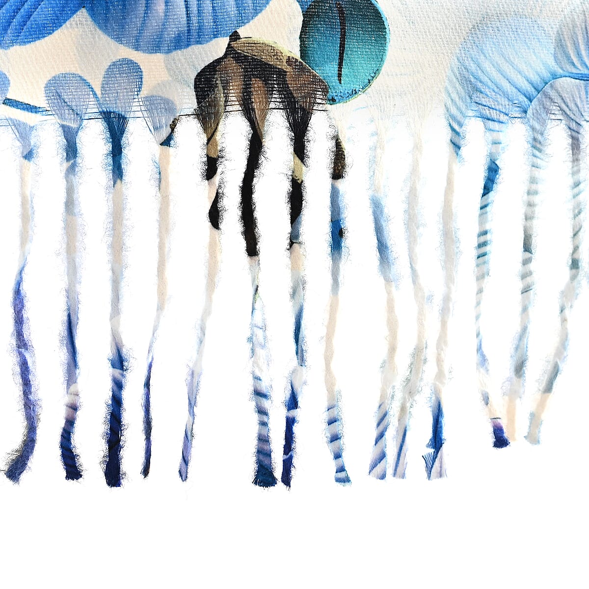 La Marey Blue Floral Printed Scarf image number 4