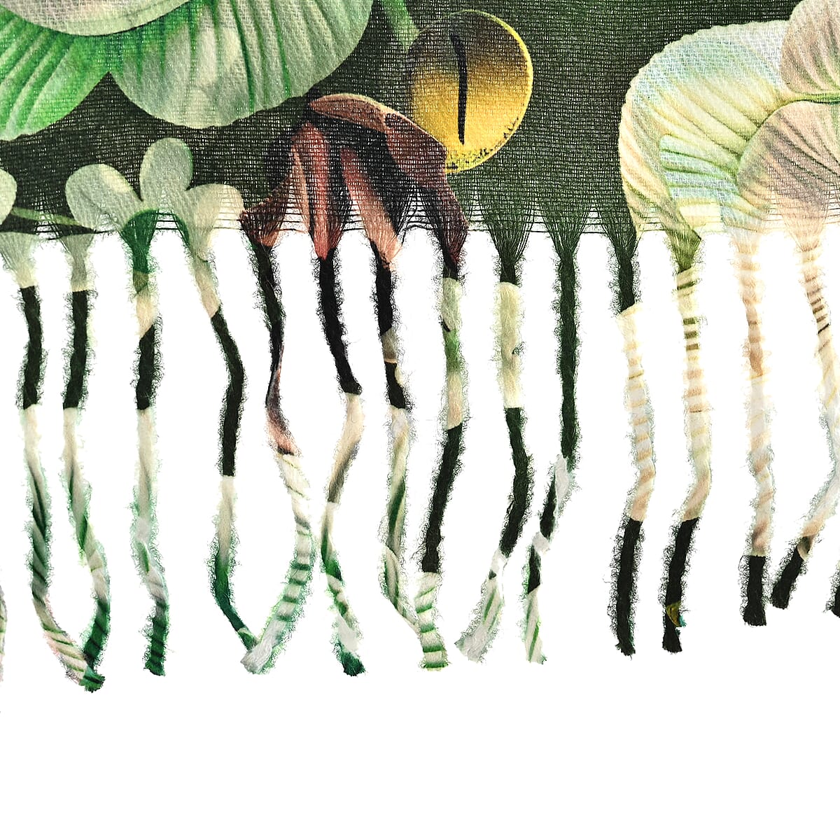 La Marey Green Floral Printed Scarf image number 4