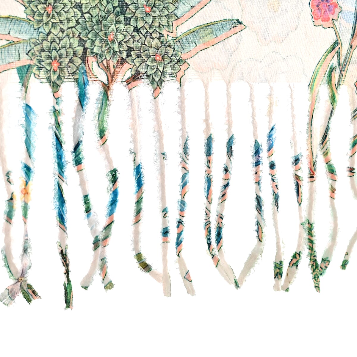 La Marey Beige Floral Printed Scarf image number 4