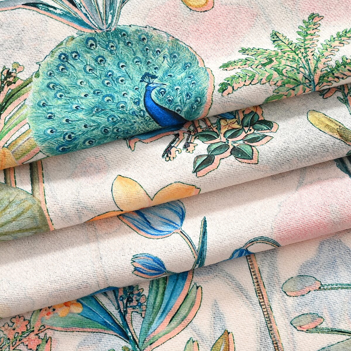 La Marey Beige Floral Printed Scarf image number 5