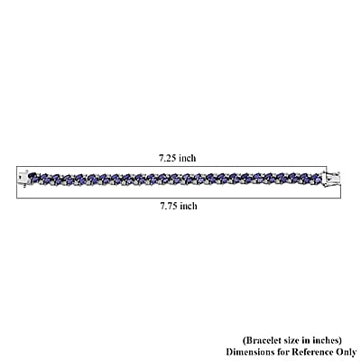 D'Joy Catalina Iolite and Moissanite 11.20 ctw Bracelet in Rhodium Over Sterling Silver (6.50 In)