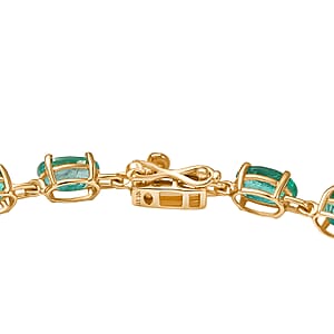 Doorbuster Luxoro AAA Kafubu River Emerald 9.00 ctw Tennis Bracelet in 10K Yellow Gold (7.25 In)