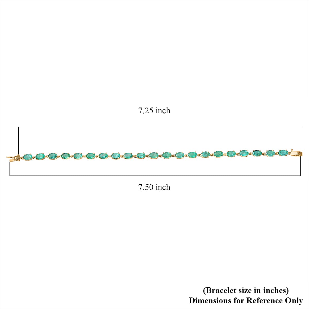 Doorbuster Luxoro AAA Kafubu River Emerald 9.00 ctw Tennis Bracelet in 10K Yellow Gold (7.25 In) image number 4