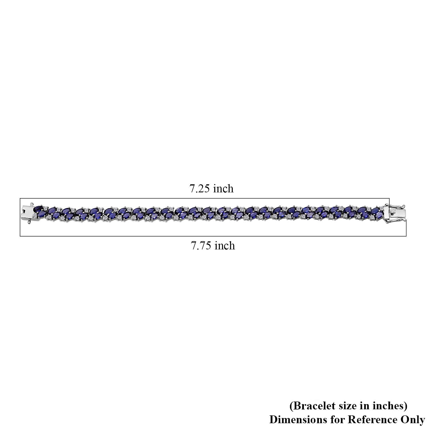 D'Joy Catalina Iolite and Moissanite 11.20 ctw Bracelet in Rhodium Over Sterling Silver (7.25 In)