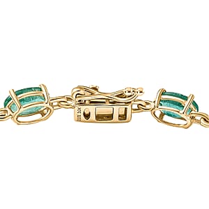  Luxoro  Premium Kafubu River Emerald 8.75 ctw Tennis Bracelet in 10K Yellow Gold (6.50 In)