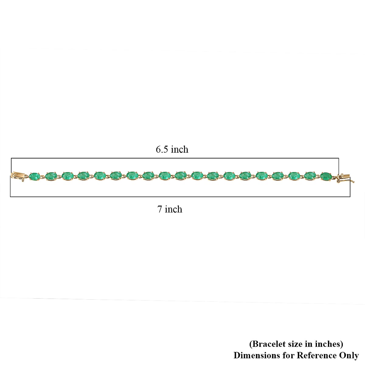  Luxoro  Premium Kafubu River Emerald 8.75 ctw Tennis Bracelet in 10K Yellow Gold (6.50 In) image number 4